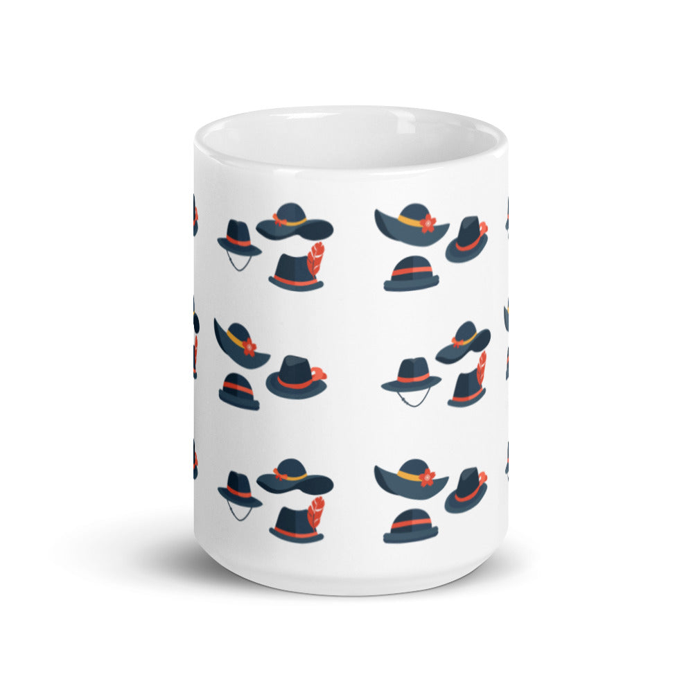 Hat Icons - White glossy mug - National Hat Day