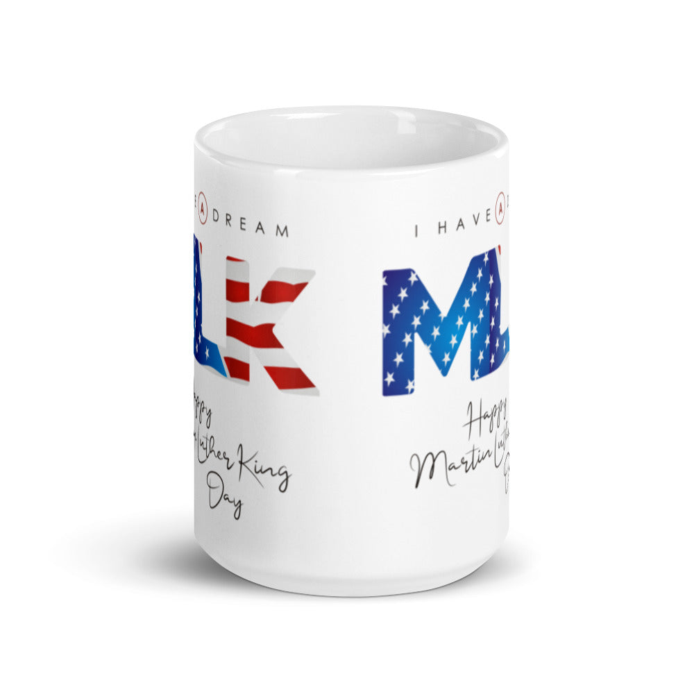 Happy MLK Day - White glossy mug - Martin Luther King Day