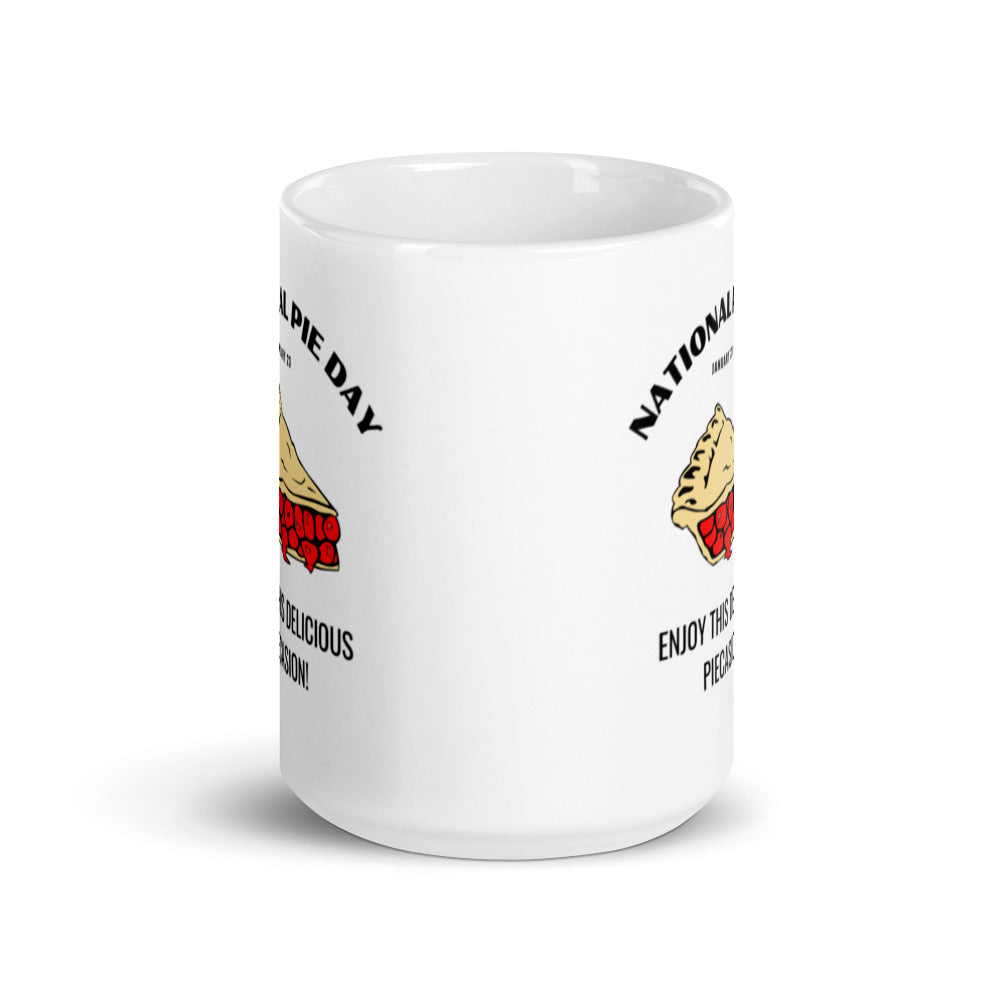 National Pie Day (Slice) White glossy mug
