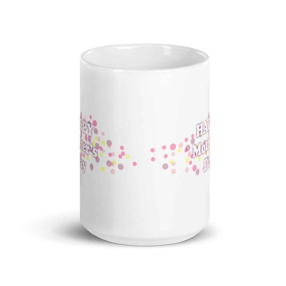 Happy Mothers Day Pastel Dots -  White glossy mug