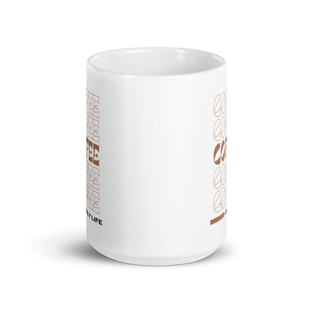 Coffee Coffee Coffee = Daily Life - White glossy mug