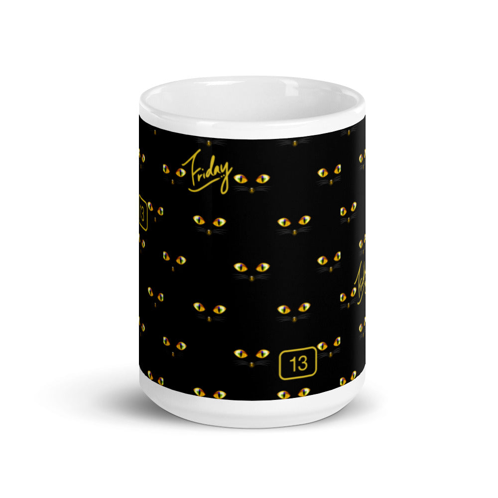 Friday the 13th - Cats Eyes - White glossy mug