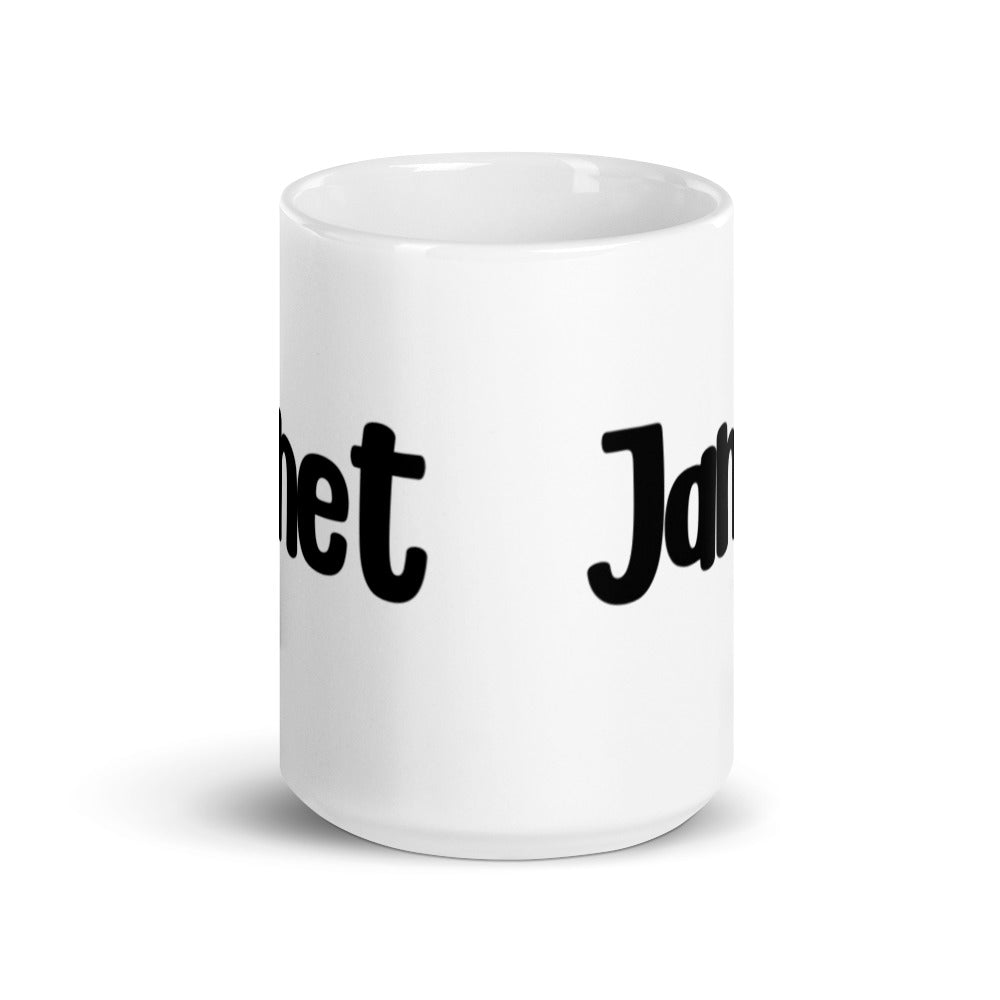 Janet - White glossy mug
