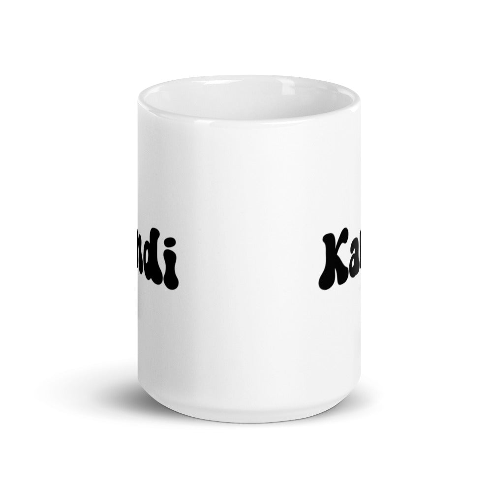 Kandi - Black & White glossy mug