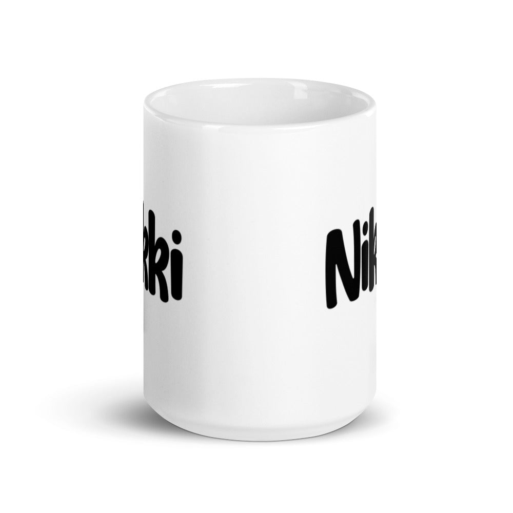 Nikki Black & White glossy mug