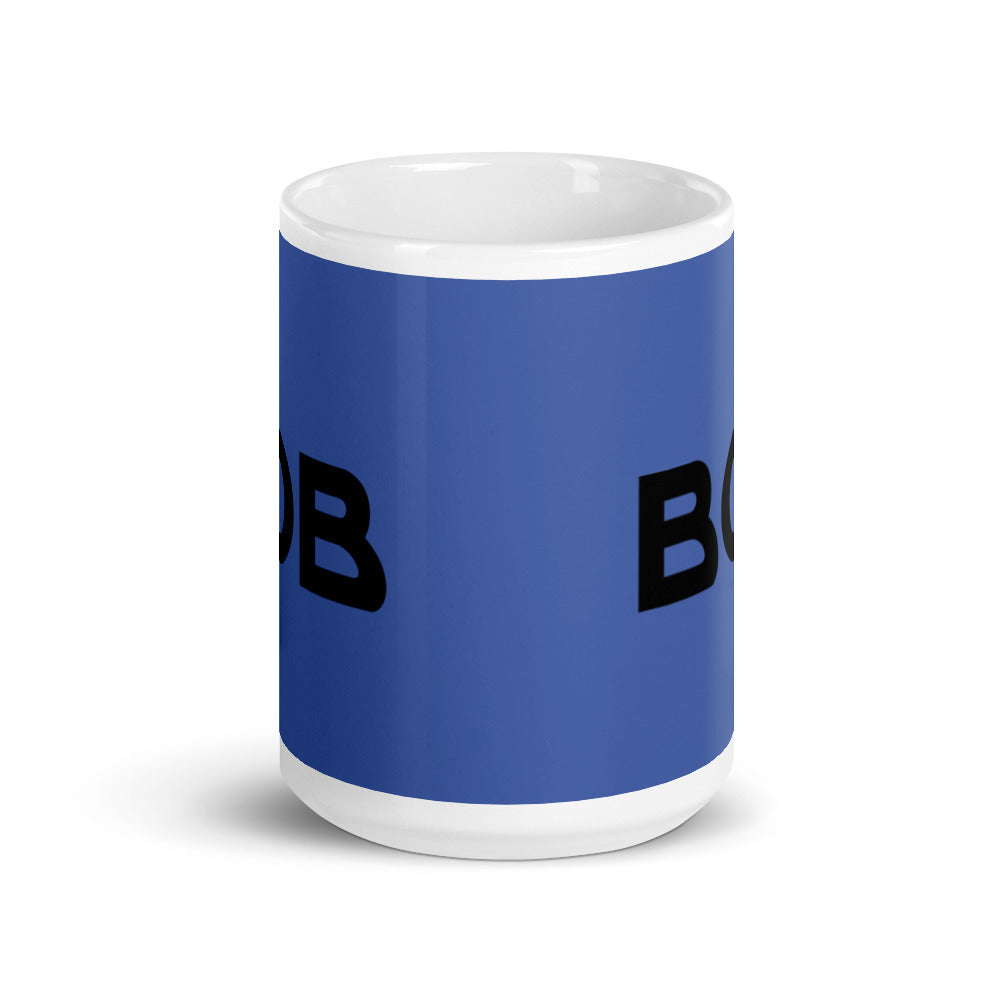 Bob - Blue & White glossy mug