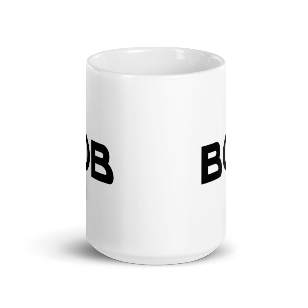 Bob - Black & White glossy mug