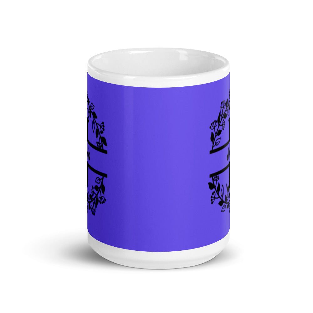 JoJo - Purple & Black on White glossy mug