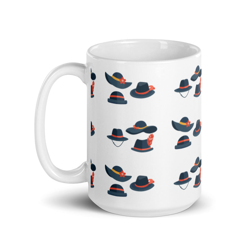 Hat Icons - White glossy mug - National Hat Day