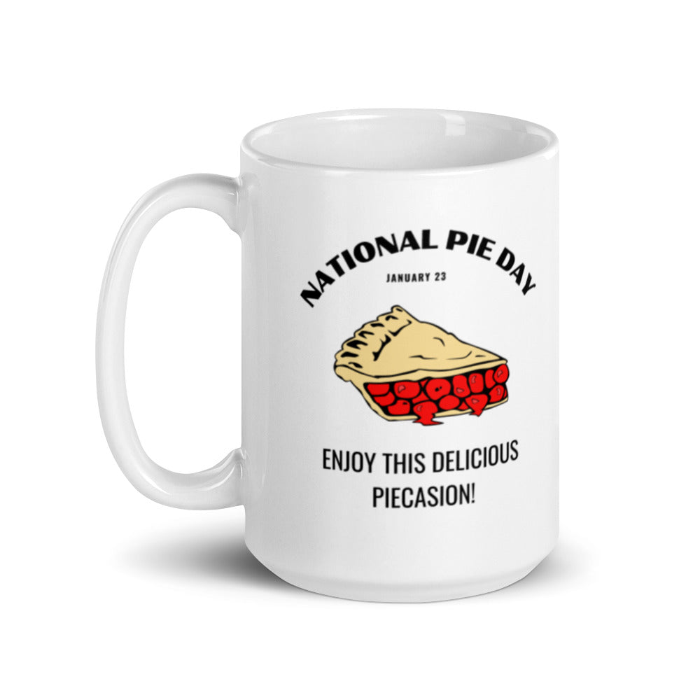 National Pie Day (Slice) White glossy mug