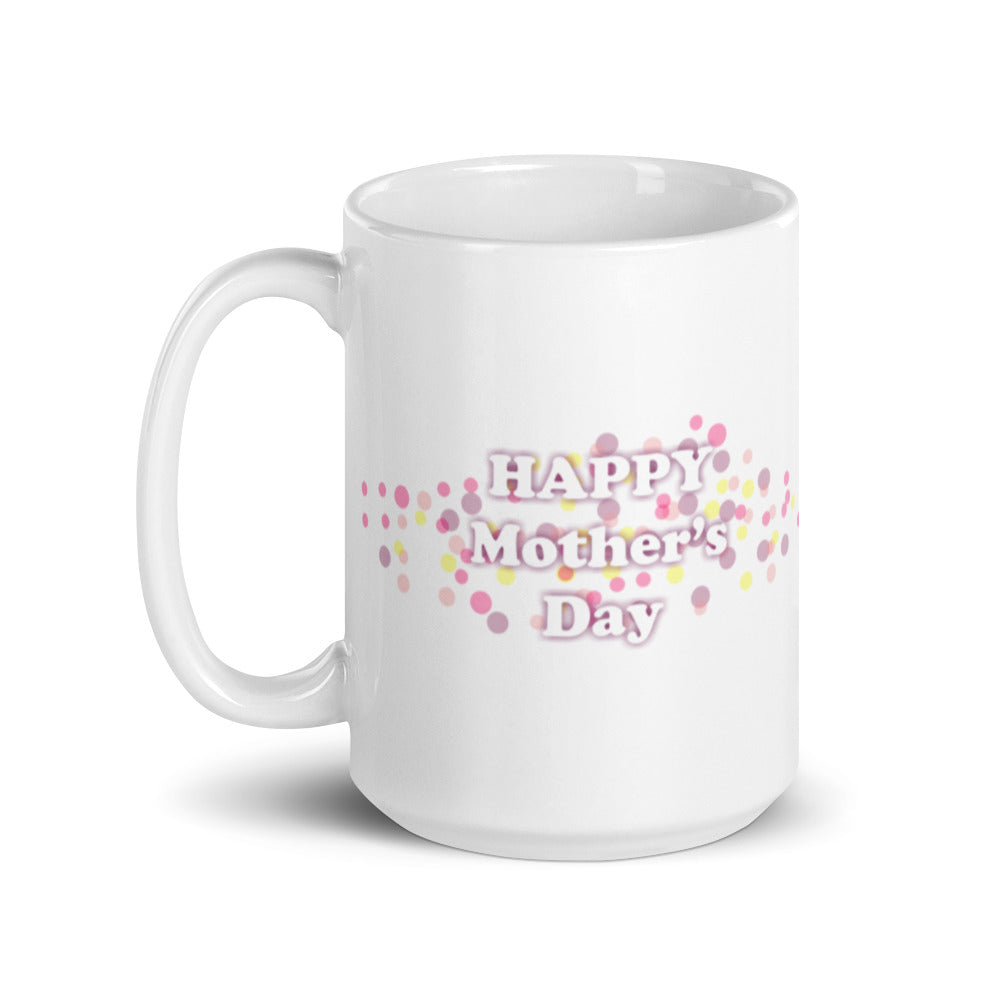 Happy Mothers Day Pastel Dots -  White glossy mug