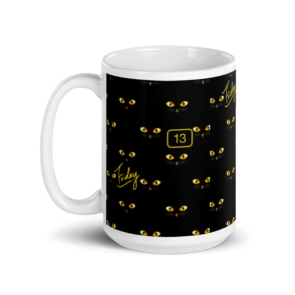 Friday the 13th - Cats Eyes - White glossy mug