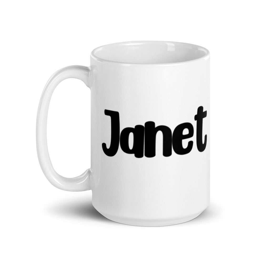 Janet - White glossy mug