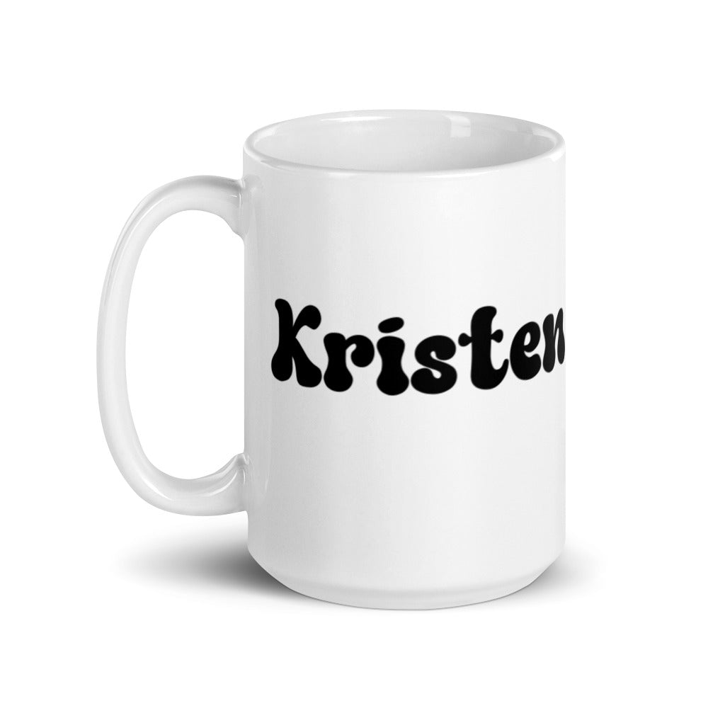 Kristen - Black & White glossy mug