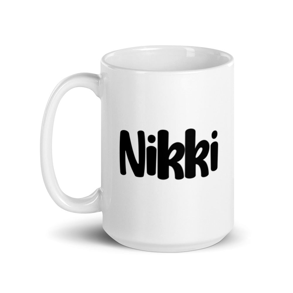 Nikki Black & White glossy mug