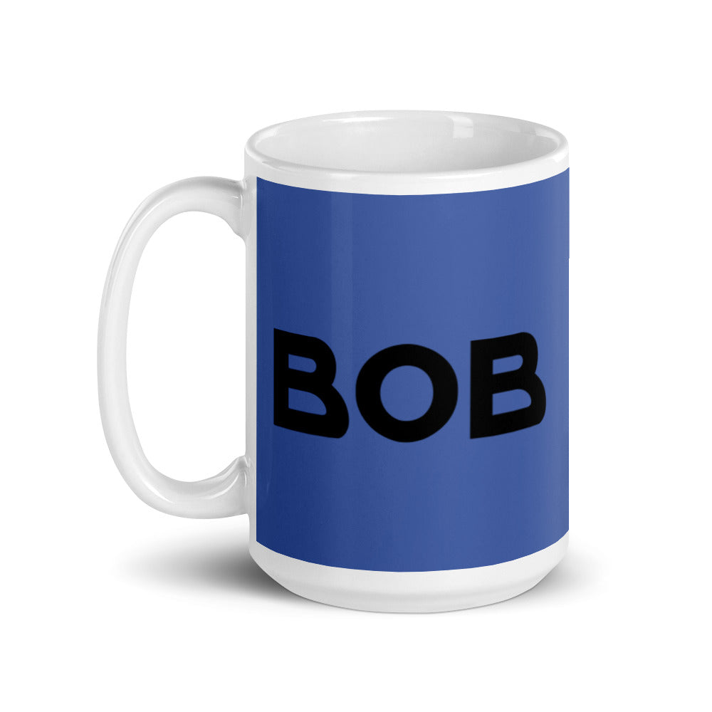 Bob - Blue & White glossy mug