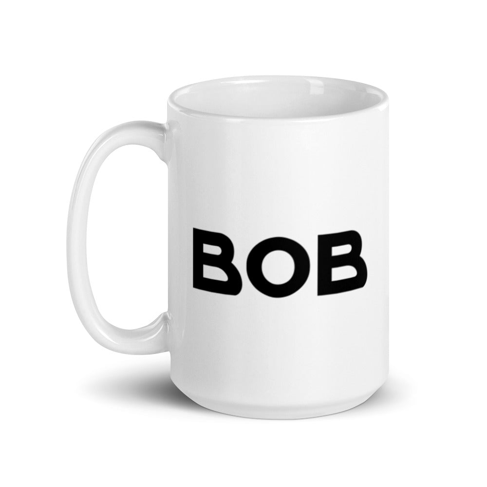 Bob - Black & White glossy mug