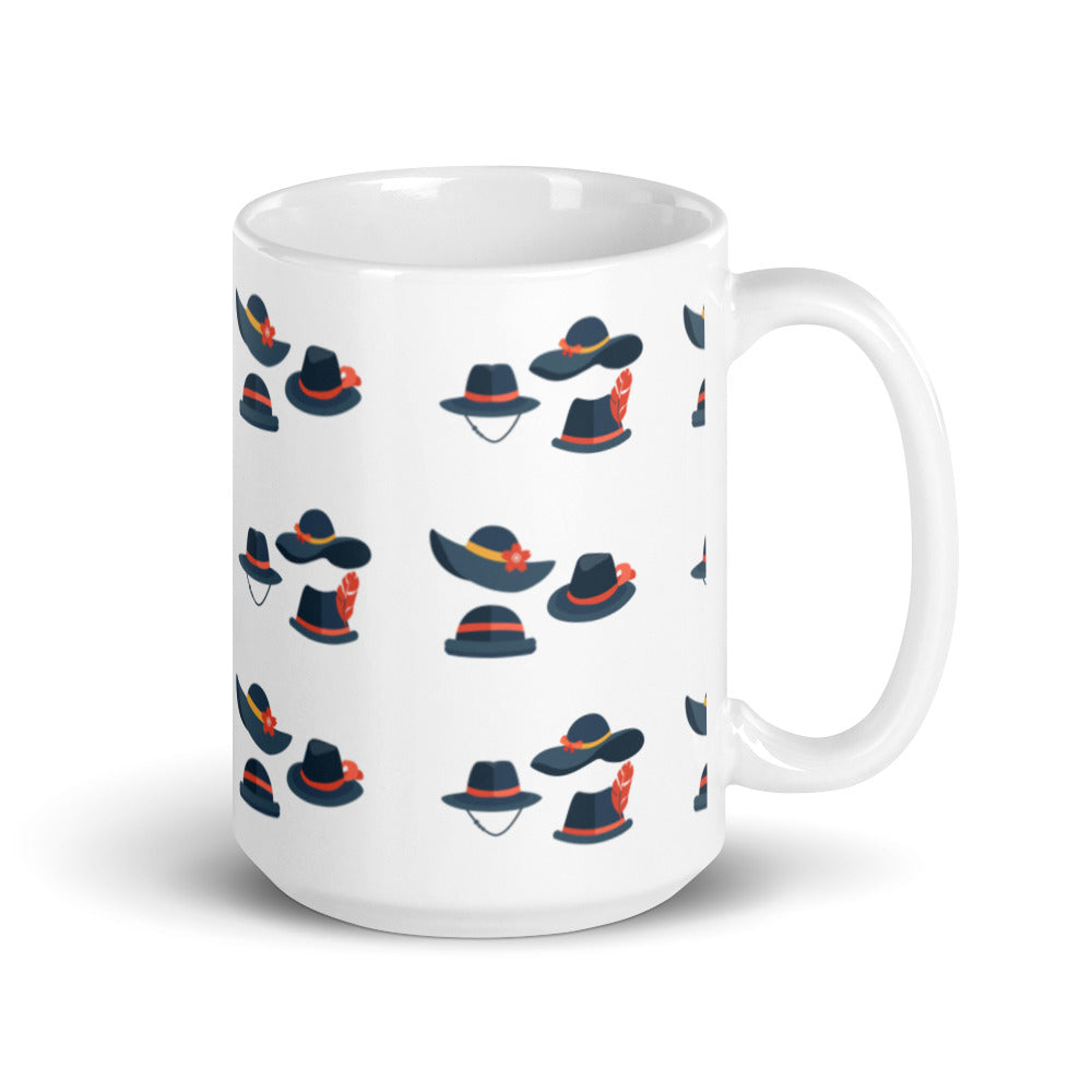 Hat Icons - White glossy mug - National Hat Day
