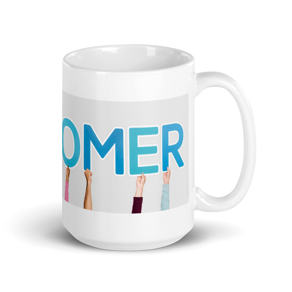 Customer - White glossy mug - Get to Know Your Customer Day