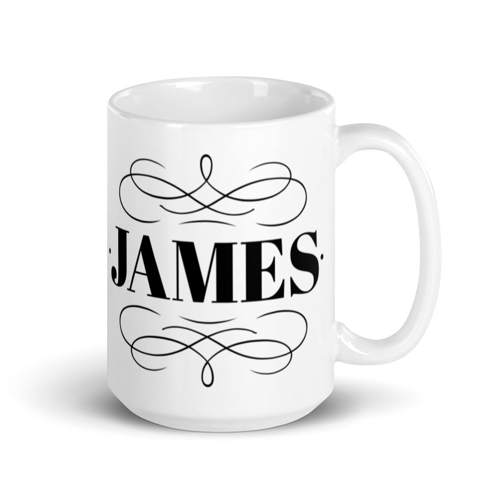 James - White glossy mug
