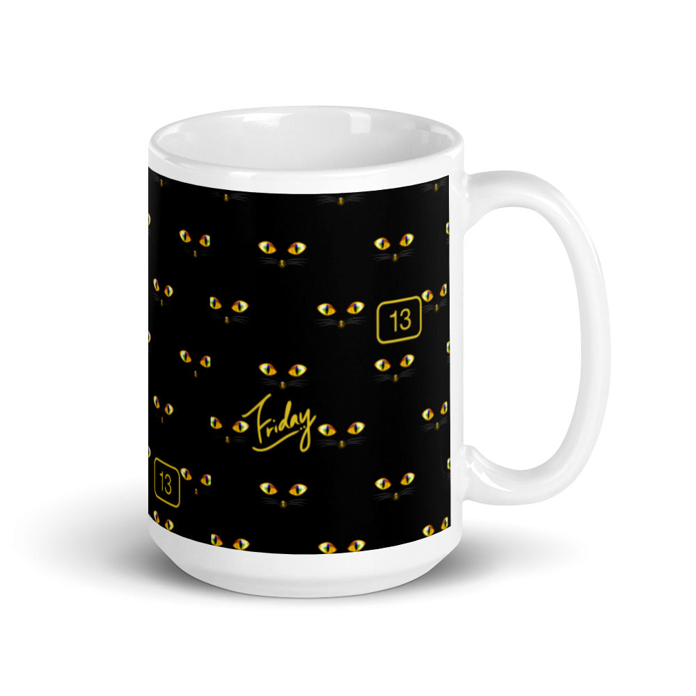 Friday the 13th - Cats Eyes - White glossy mug