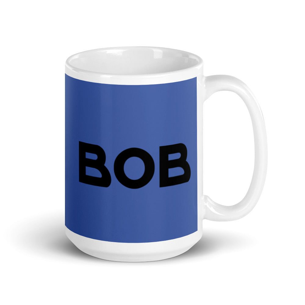 Bob - Blue & White glossy mug