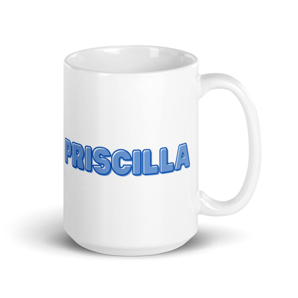 Priscilla - Personalised - White glossy mug