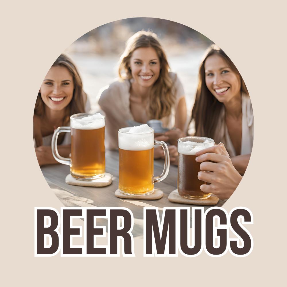 Frosted Glass Beer Mugs
