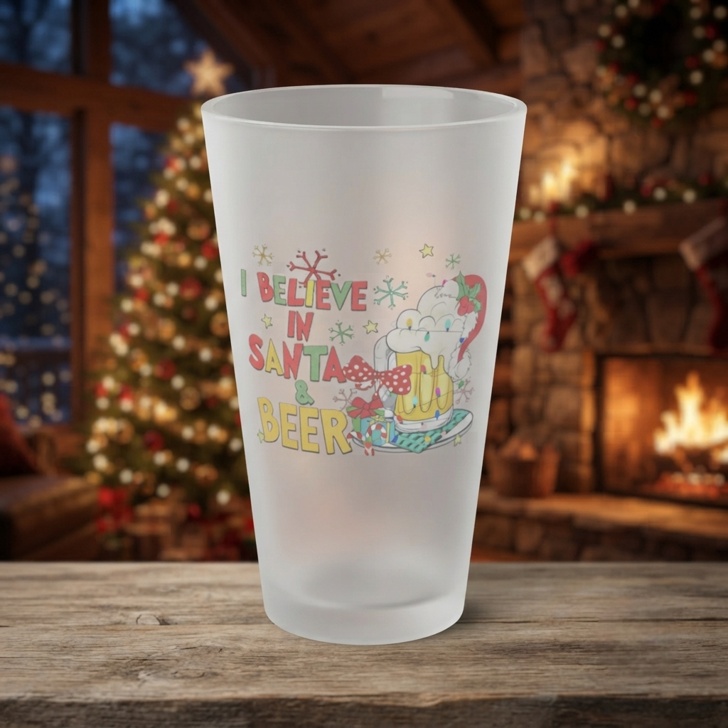 Frosted Pint Glass