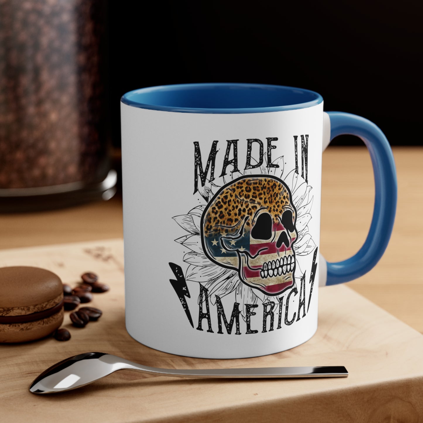 Made In America Skull Accent Coffee Mug, 11oz
