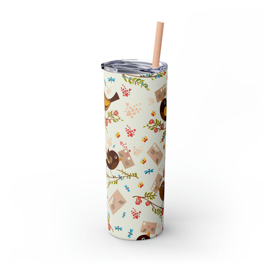 Love Letters Valentine's Skinny Tumbler with Straw, 20oz