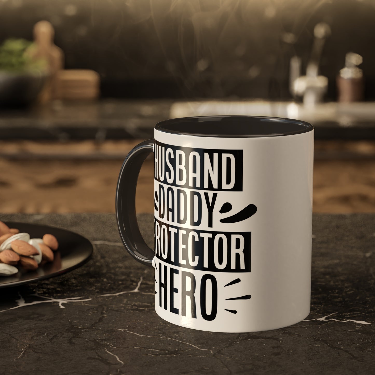 Husband, Daddy, Protector, Hero, Two Tone mug, Daddy Mug, Husband Mug, Colorful Mugs11oz