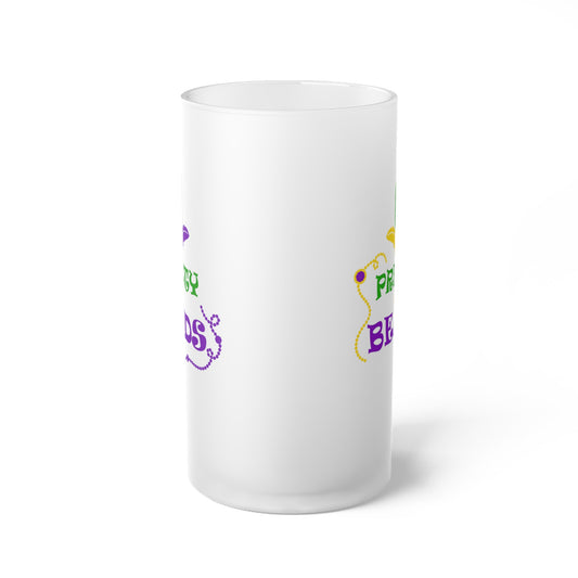 Pretty In Beads Frosted Glass Beer Mug