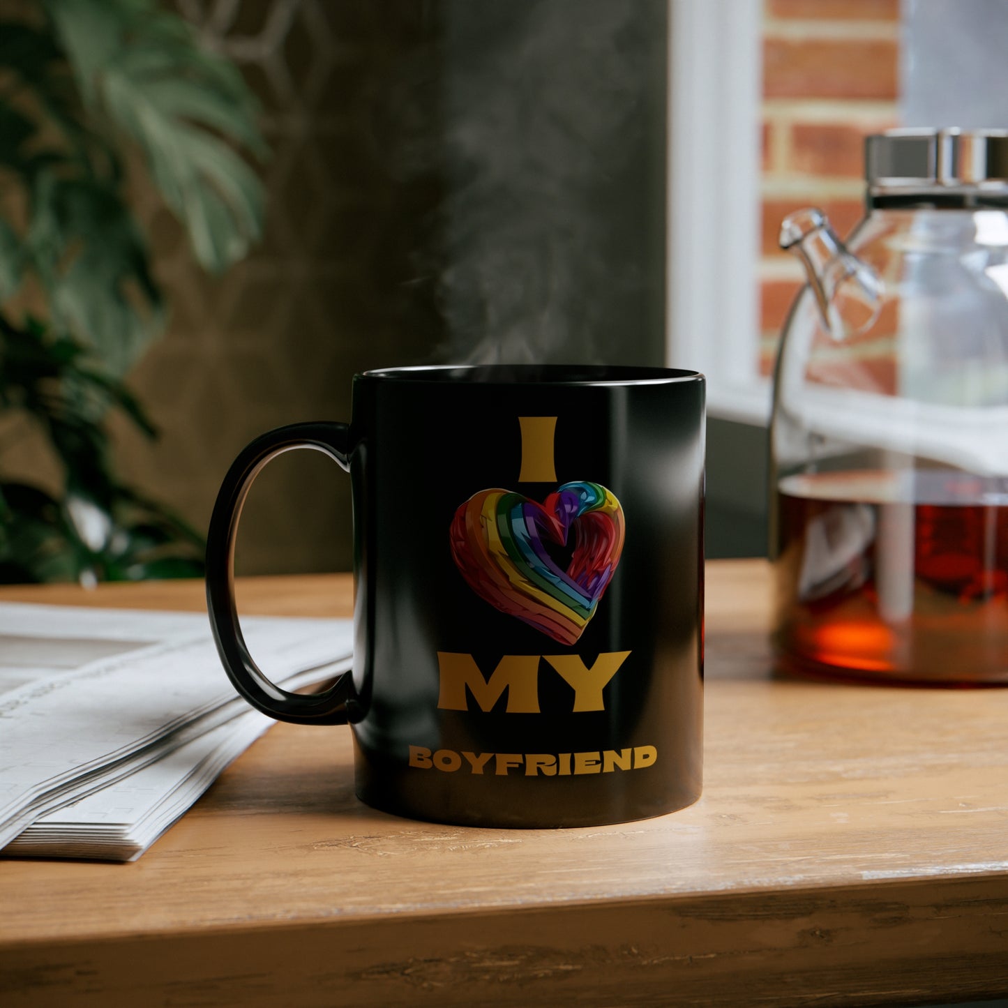 I Love My Boyfriend 11oz Black Mug