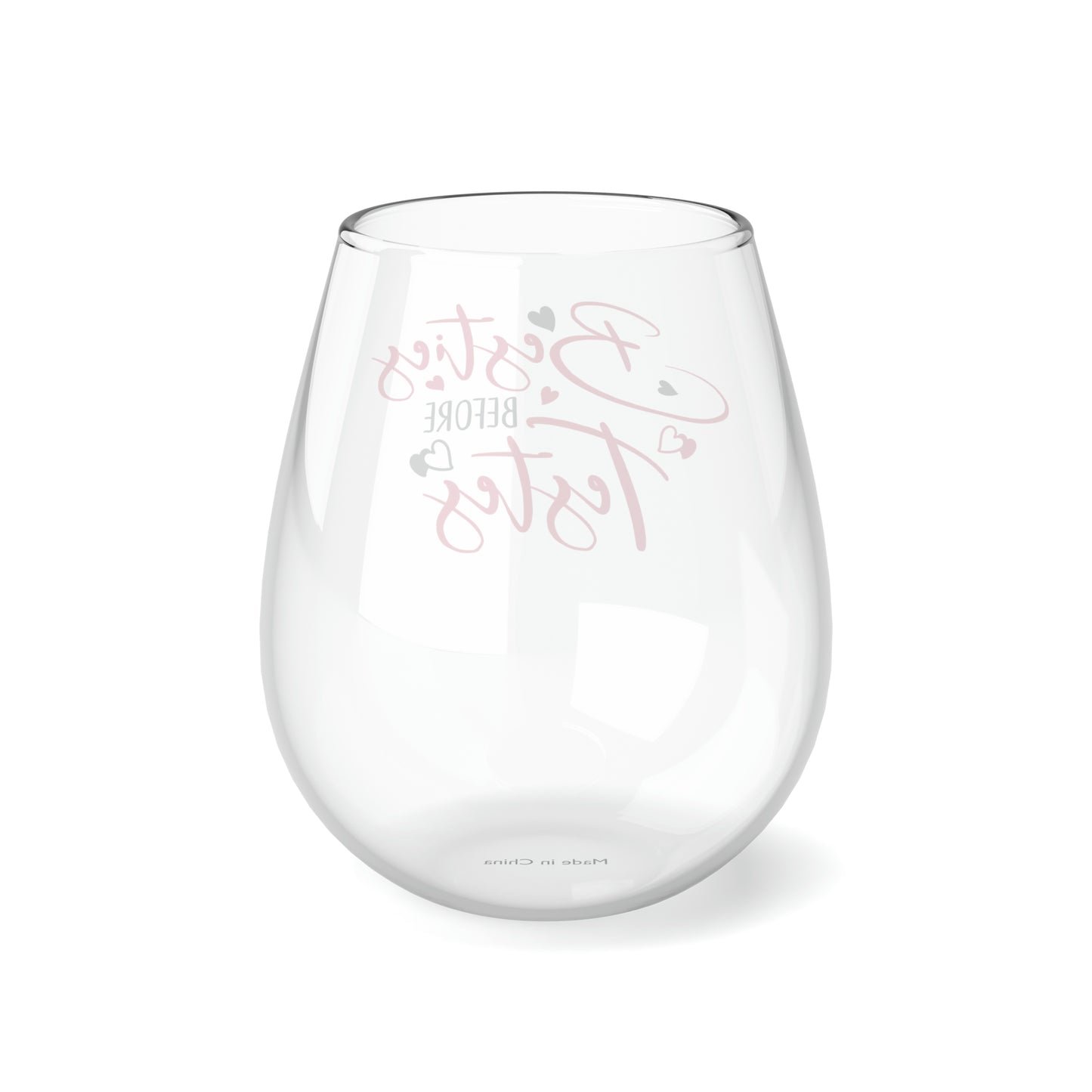 Besties Before Testies Stemless Wine Glass, 11.75oz