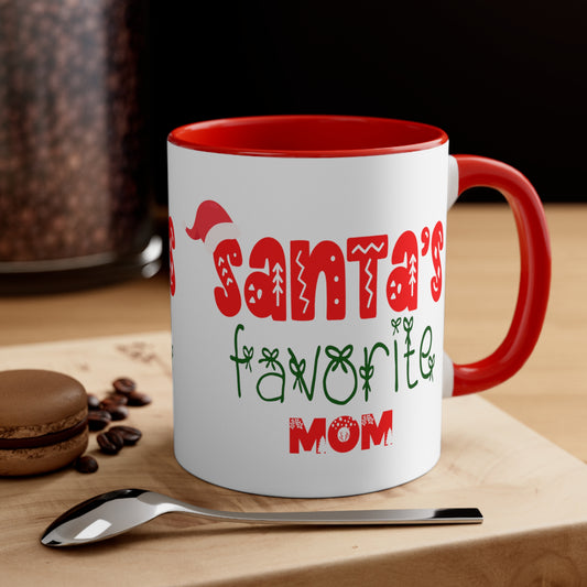 Santa's Favorite Mom Accent Coffee Mug, 11oz