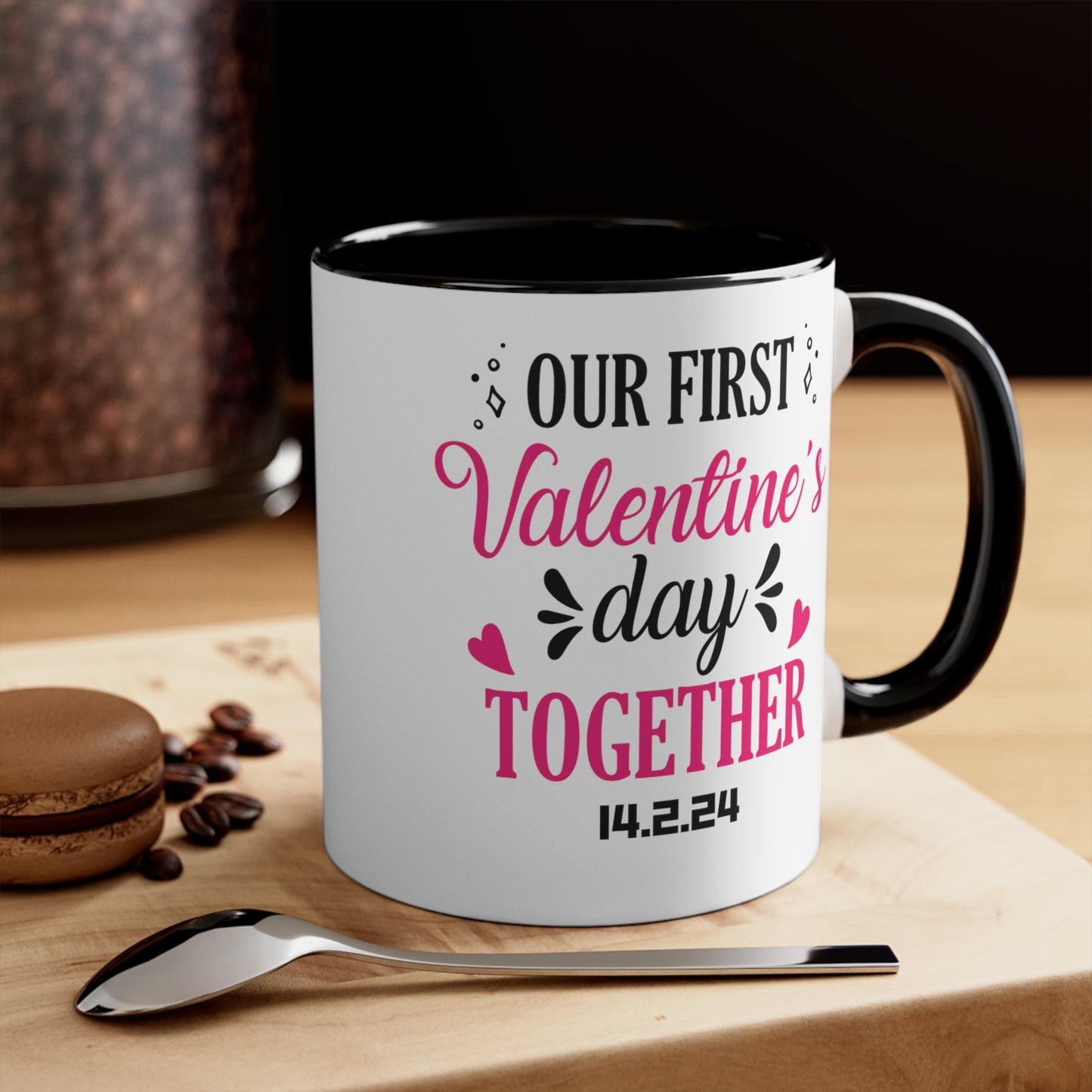 Our First Valentines Day Together 14.2.24 Accent Coffee Mug, 11oz