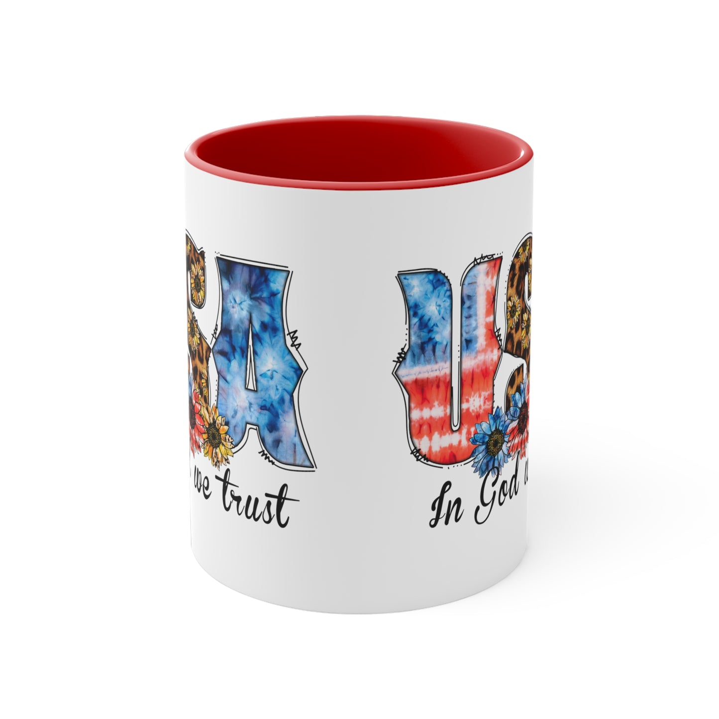 USA In God We Trust Accent Coffee Mug, 11oz