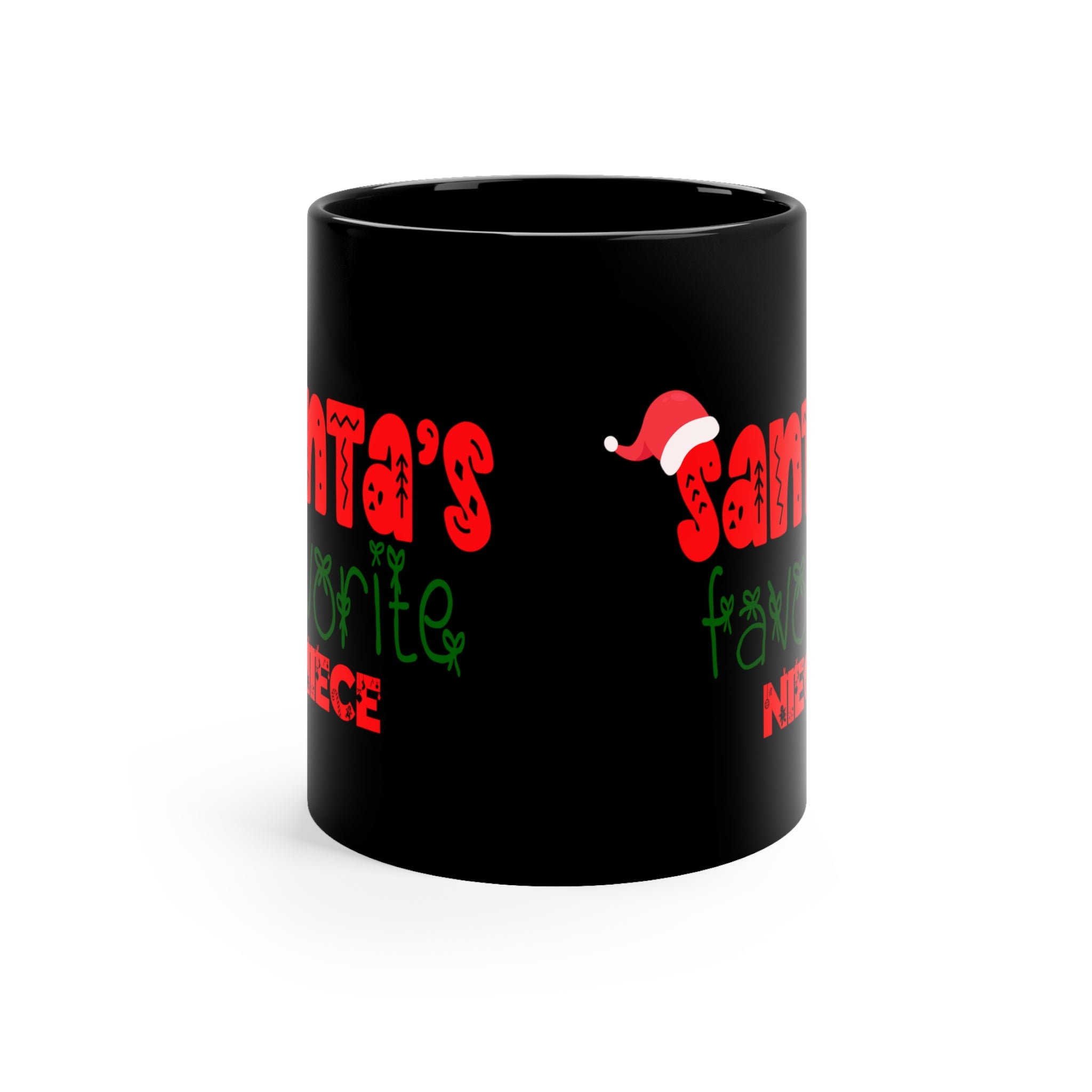 Santa's Favorite Niece 11oz Black Mug
