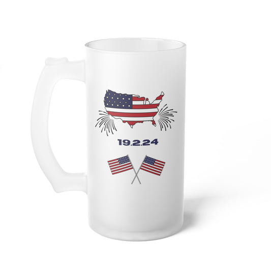 Happy President's Day 2024 Frosted Glass Beer Mug