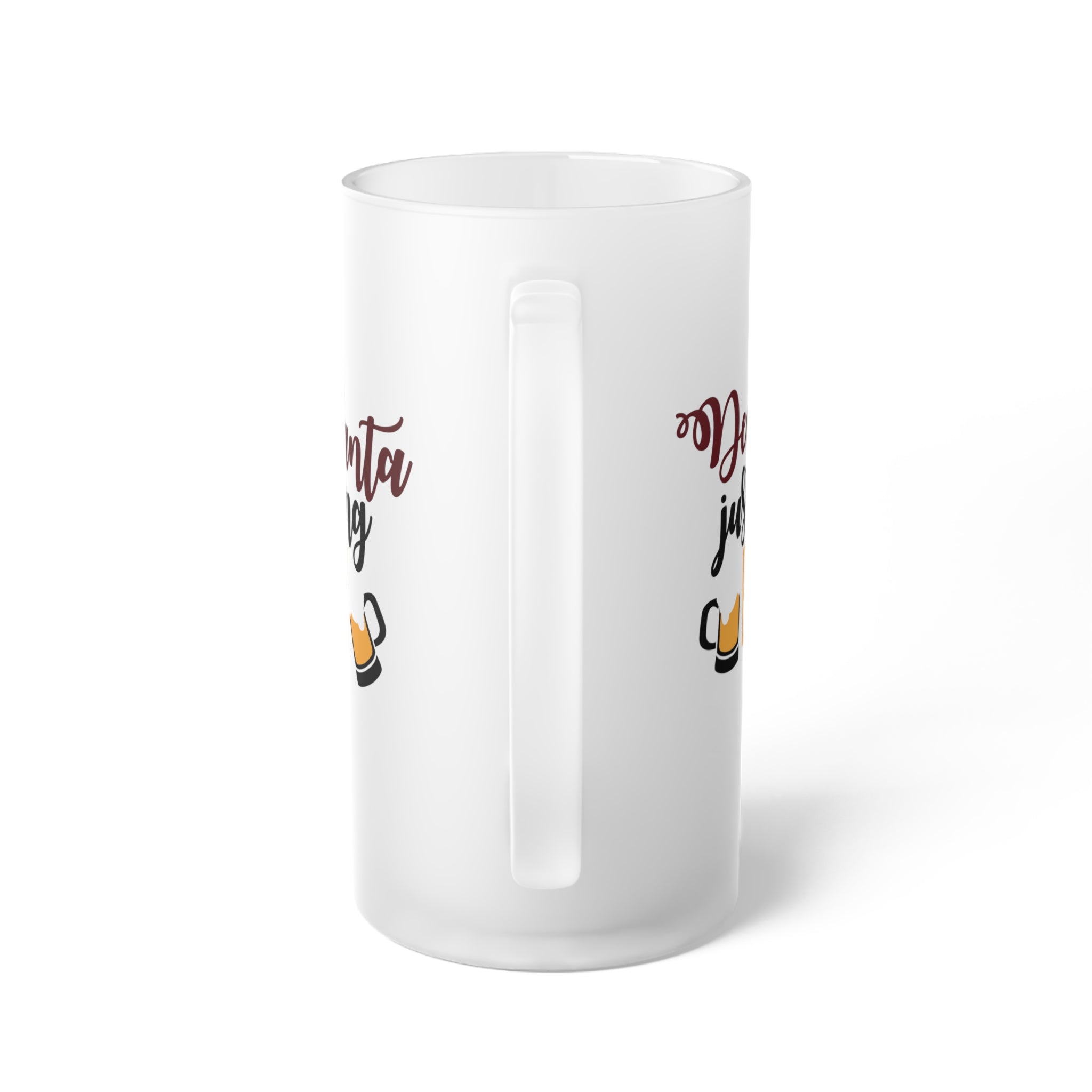 Dear Santa Just Bring Beer Frosted Glass Beer Mug