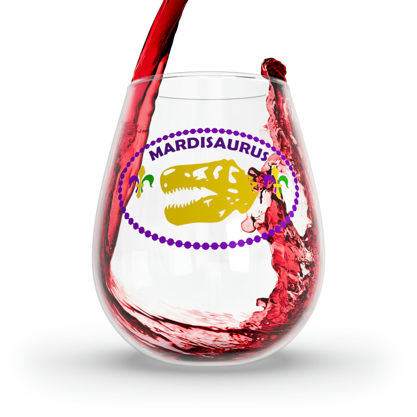 Mardisaurus Stemless Wine Glass, 11.75oz