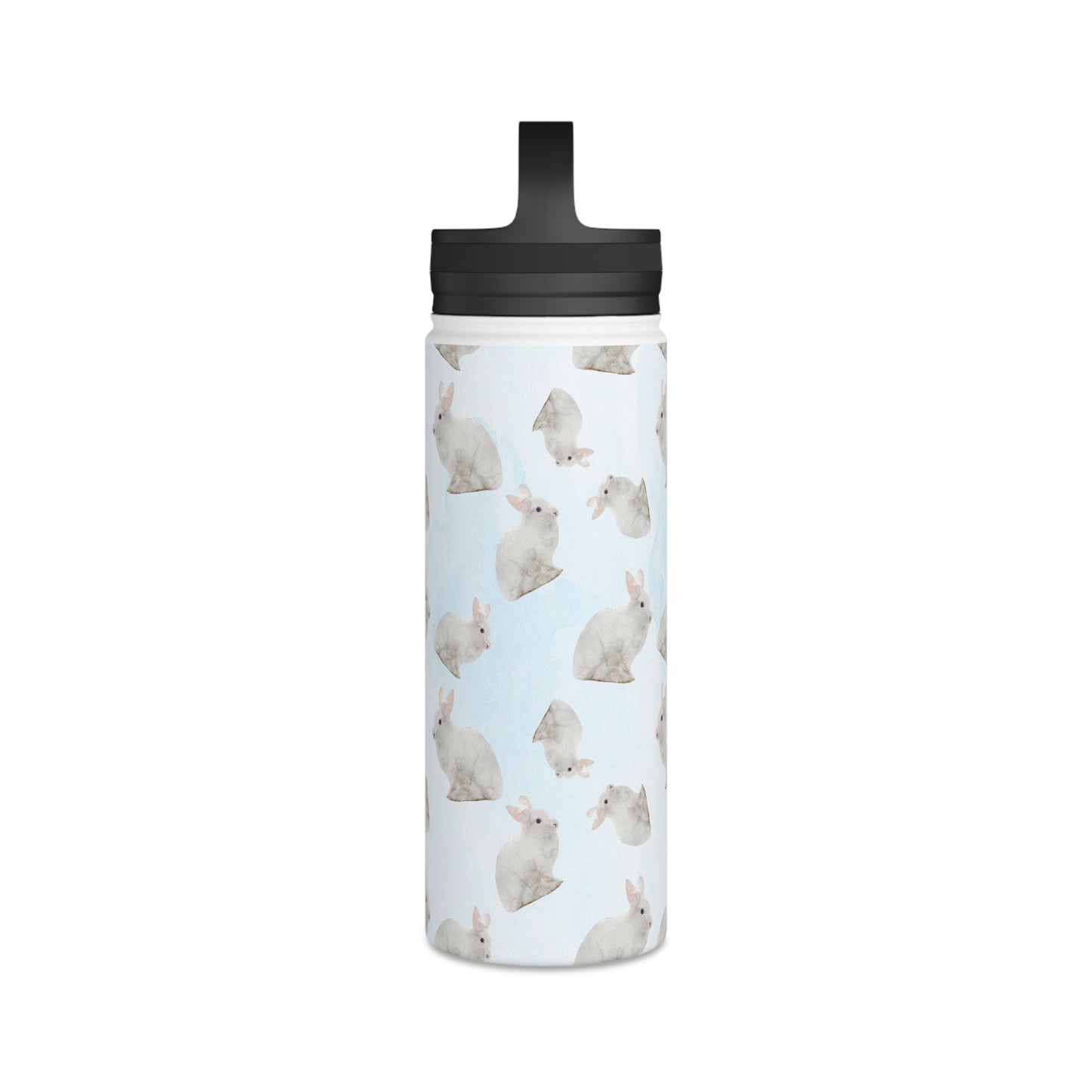 Back To School Rabbits Stainless Steel Water Bottle, Handle Lid