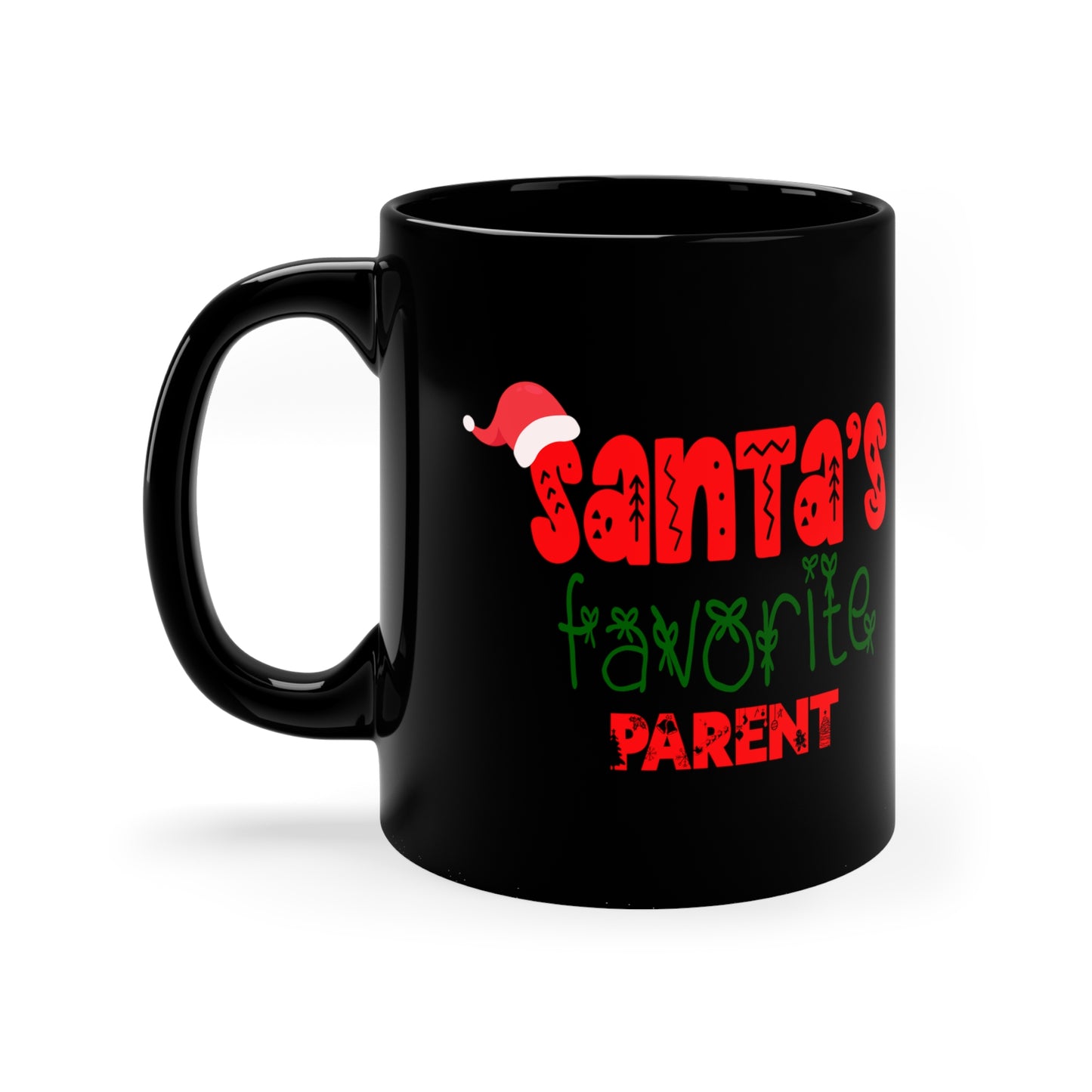 Santa's Favorite Parent 11oz Black Mug