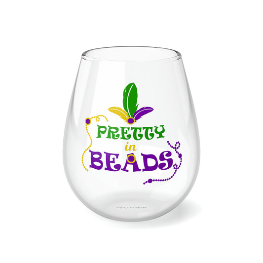 Pretty In Beads Stemless Wine Glass, 11.75oz