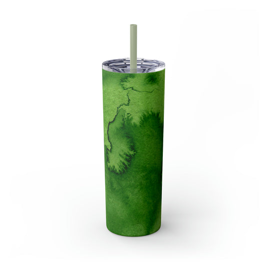 St Patricks Day Green Skinny Tumbler with Straw, 20oz