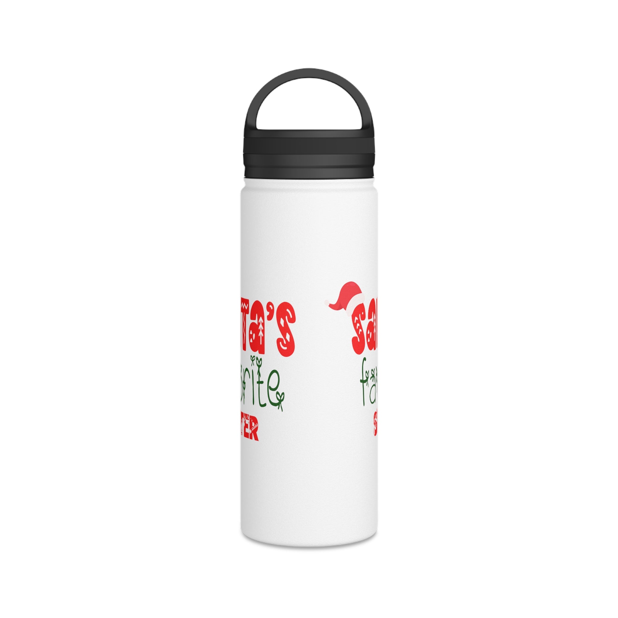 Santa's Favorite Sister Stainless Steel Water Bottle, Handle Lid