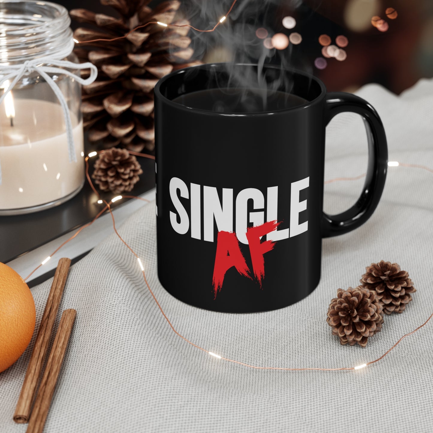 Single AF 11oz Black Mug