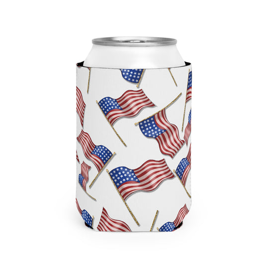 American Flag Themed Stars & Stripes Can Cooler Sleeve