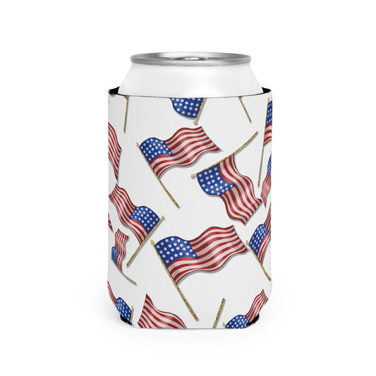 American Flag Themed Stars & Stripes Can Cooler Sleeve